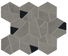 Мозаика Атлас Конкорд Италия Буст/ Boost Smoke Mosaico Hex Black 25x28.5 AN69