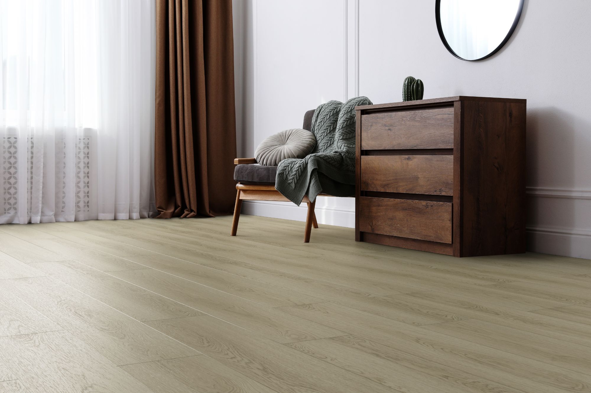 Кварцвиниловая плитка Aqua Floor Спейс Селект ИксЭль/ Space Select XL AF4090SXL 1520x220 Дуб селект Темный замковый кварц винил напольный