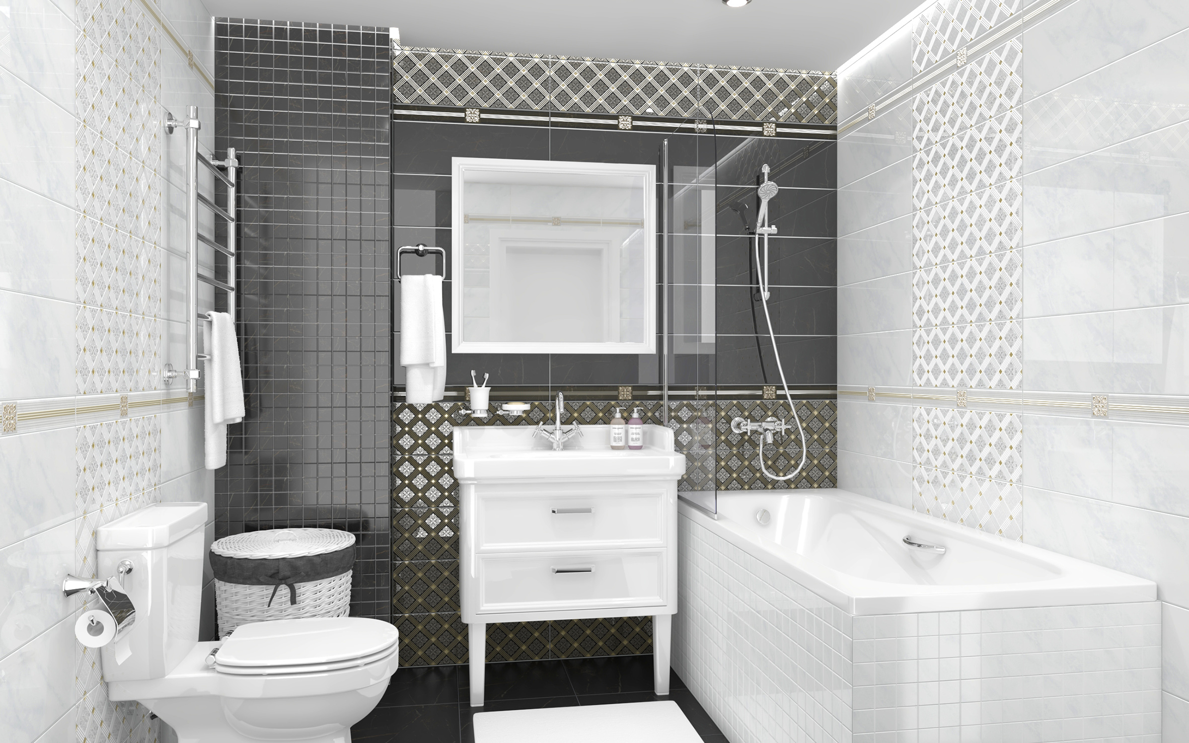 Мозаика плитка Laparet Royal кофейная 20x60 см глянцевая керамическая