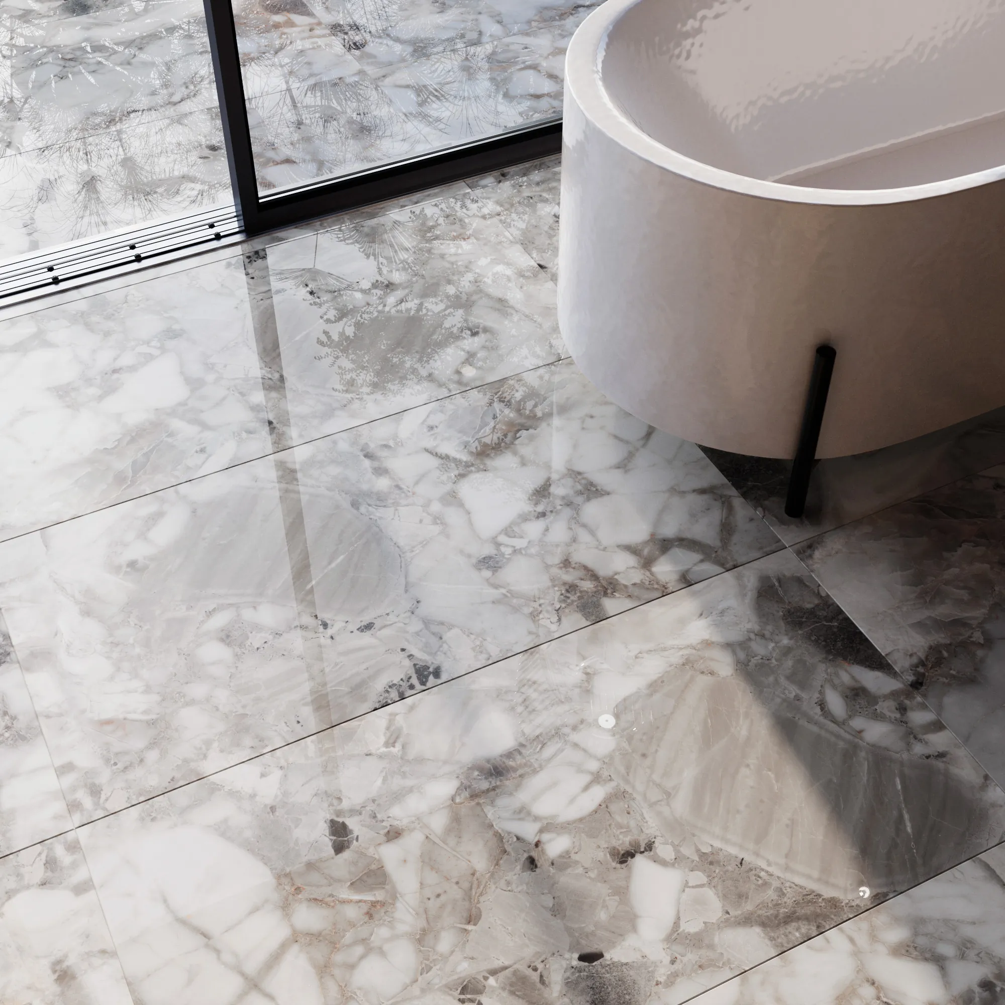Керамогранит Аркадия Керамика FP1036-A Aragonite White Full Polished 60x120 белый