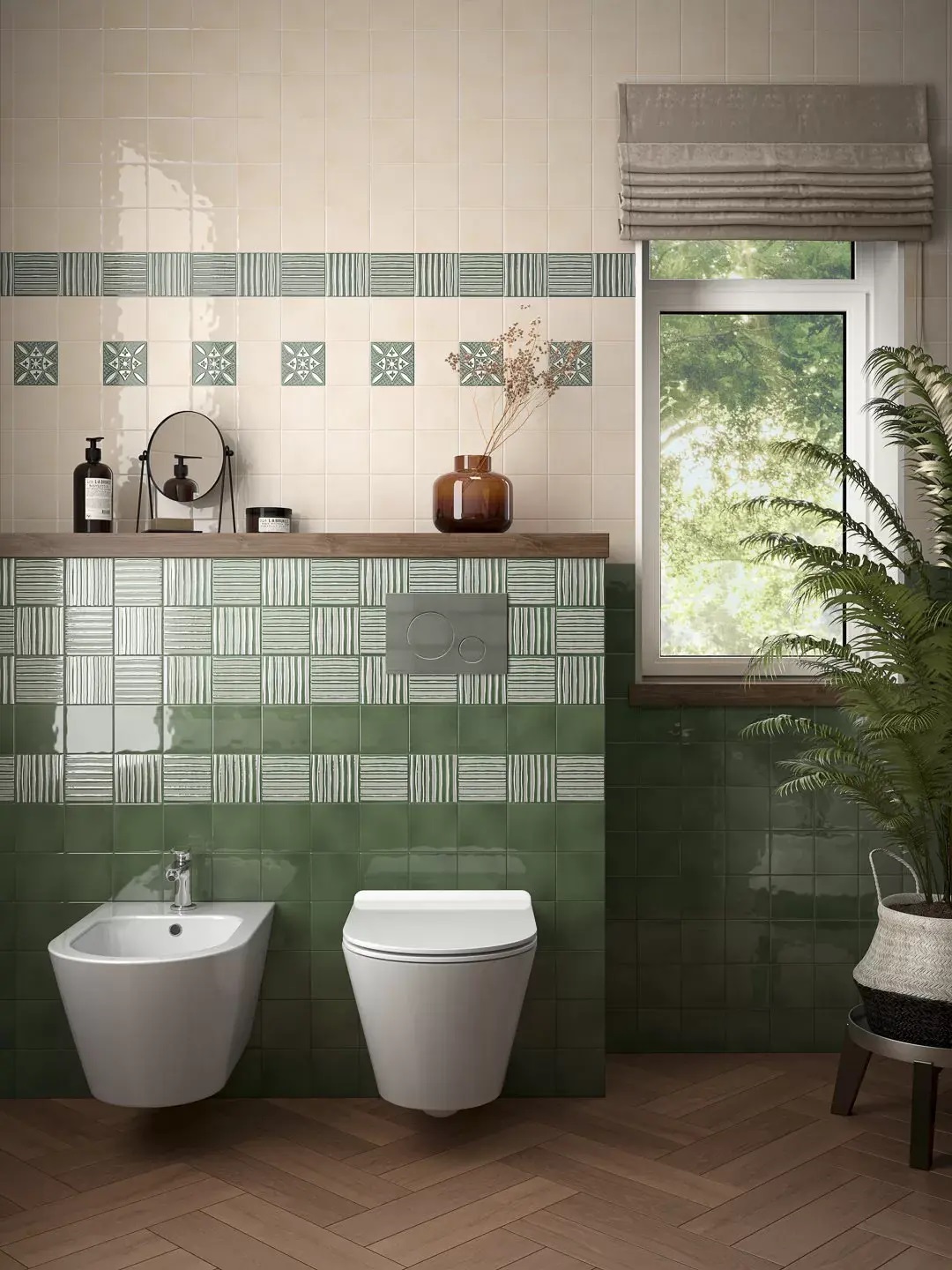 Декор Kerama Marazzi KMD3STA016GN Бахия 1 бирюзовый глянцевый 9.8x9.8