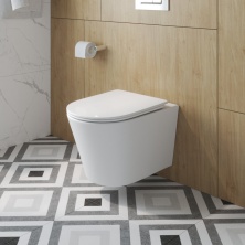 Унитаз подвесной безободковый BelBagno Tre BB5180CH-TOR/SC с крышкой-сиденьем микролифт