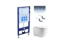 Set AQUATEK КЛАССИК cm (рама AQUATEK Standard INS-0000012 с звукоиз.прокладкой+крепеж KKI-0000002+кнопка KDI-0000010+унитаз КЛАССИК AQ1112-00 с крышкой-сиденьем soft-close)