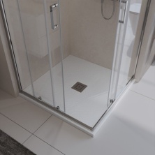 Душевой поддон BelBagno TRAY-MR-UNO-A-90-35-W-CR из искусственного мрамора в комплекте с сифоном