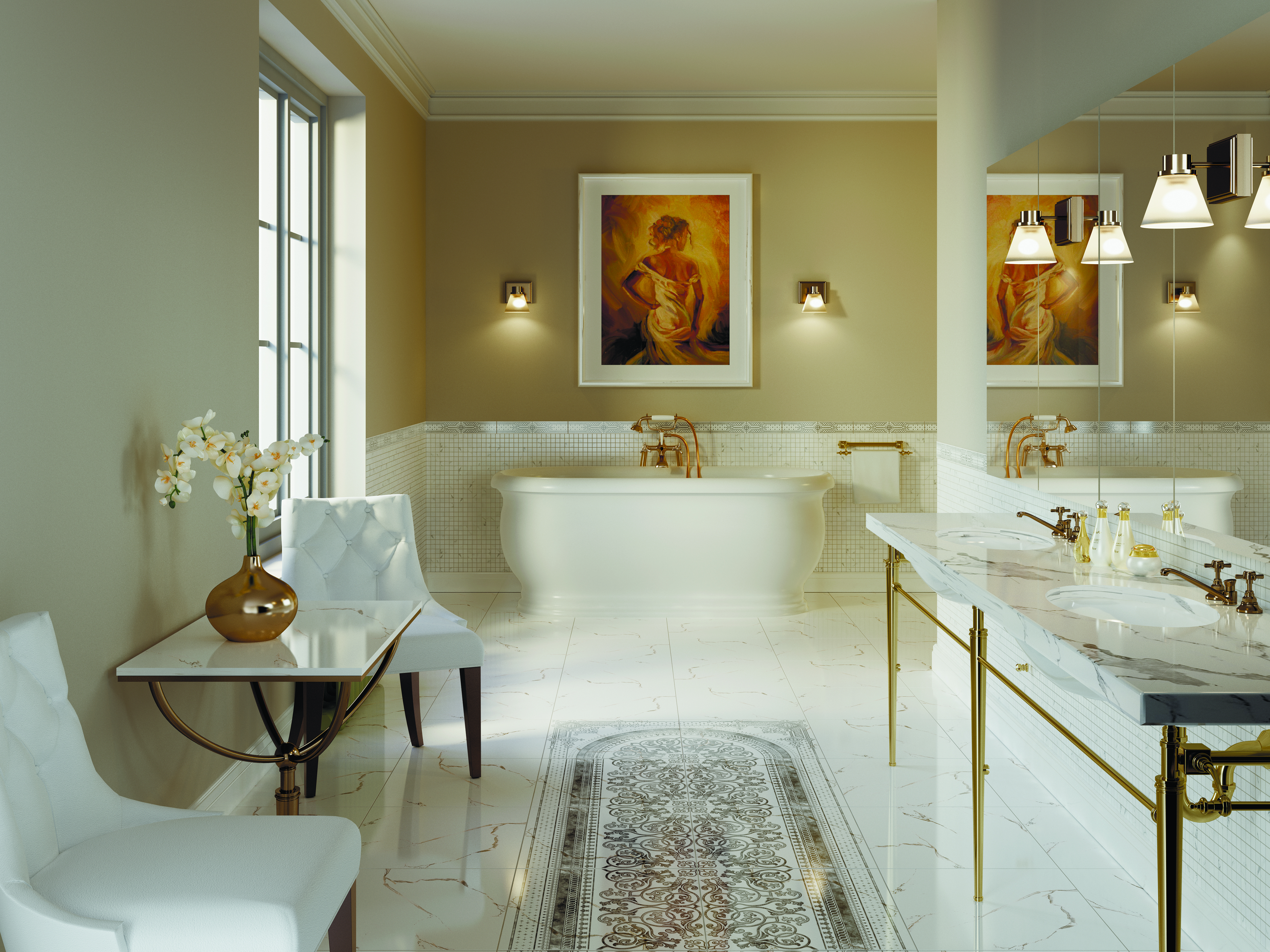 Декор Grasaro Classic Marble White 40x40 G-270/G/d02/400x400x9