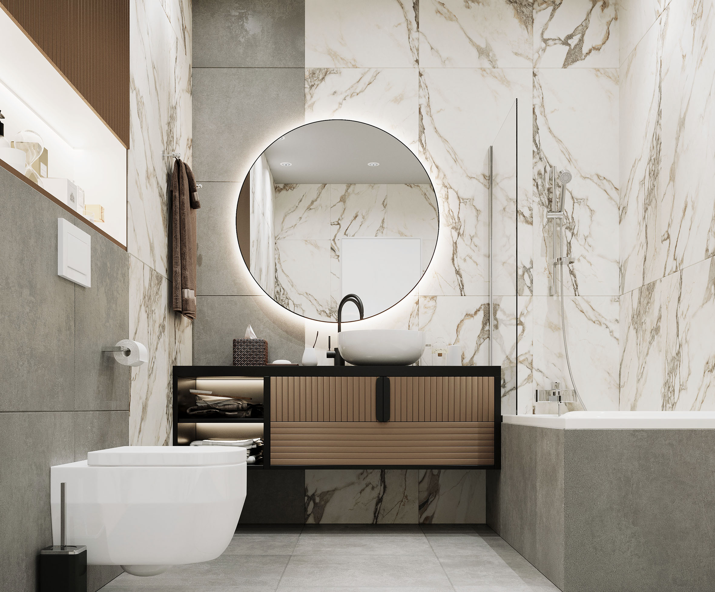 Керамогранит Laparet Calacatta Carve 60x60 глянцевый