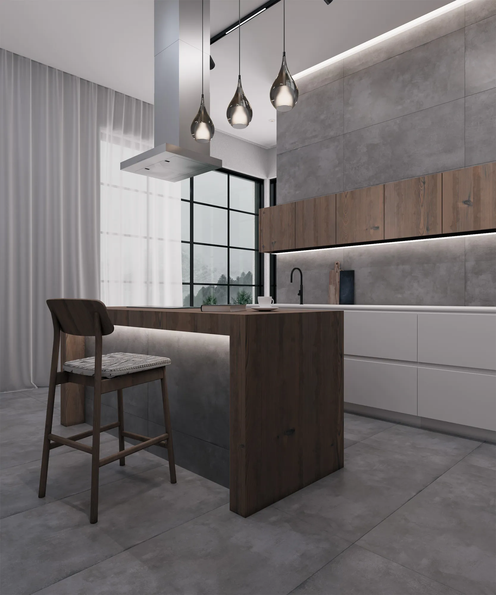 Керамогранит Аркадия Керамика RT7001-A Cementum Gris Matt Rustic 60x120 серый