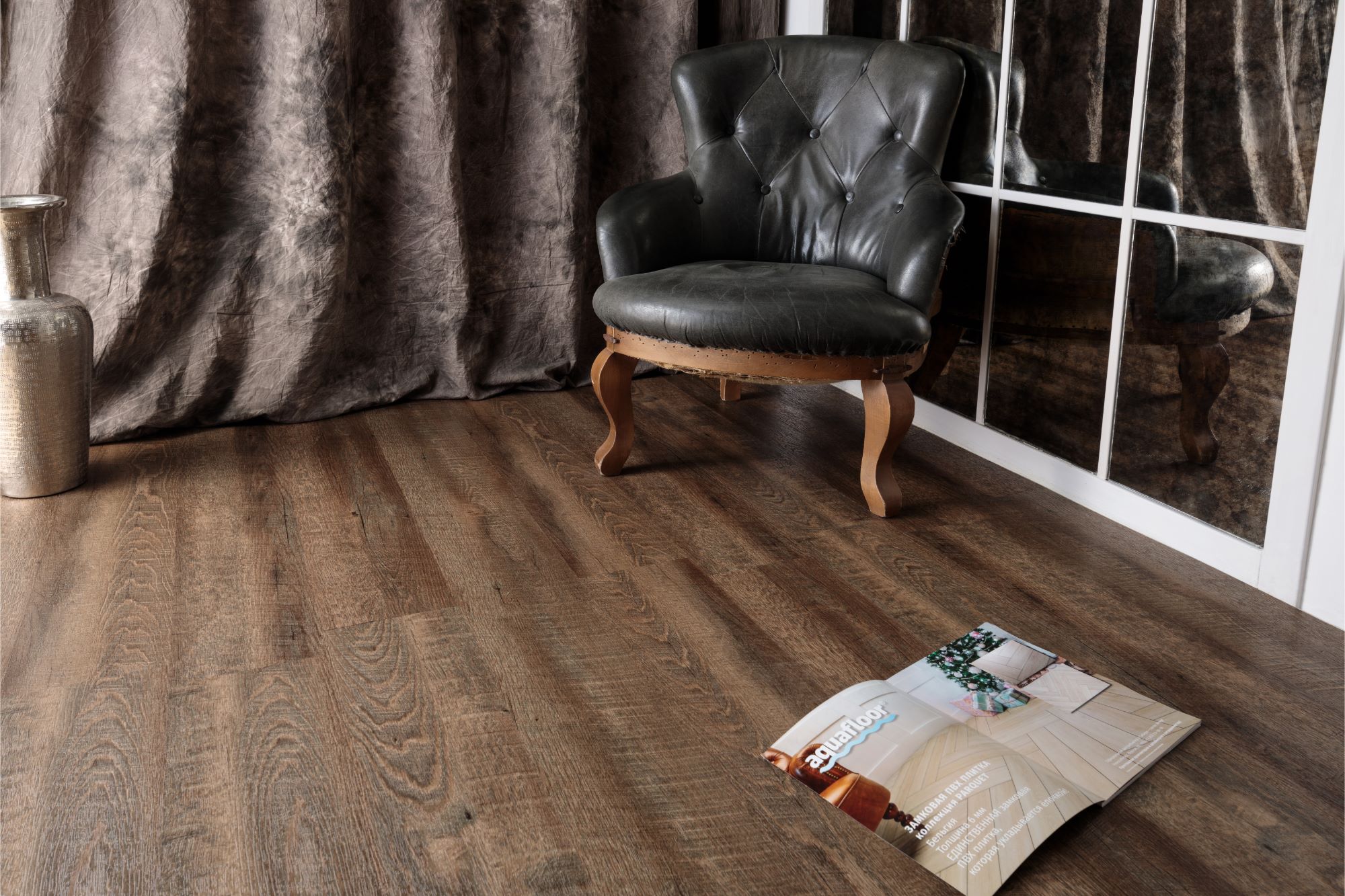 Кварцвиниловая плитка Aqua Floor Нано/ Nano AF3207N 1221x180 Дуб Светлый замковый кварц винил напольный