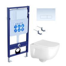 SET AQUATEK ДИВА-013 4в1 (рама AQUATEK Standard INS-0000012+ крепеж KKI-0000002+клавиша KDI-0000013+унитаз ДИВА AQ2012-00)