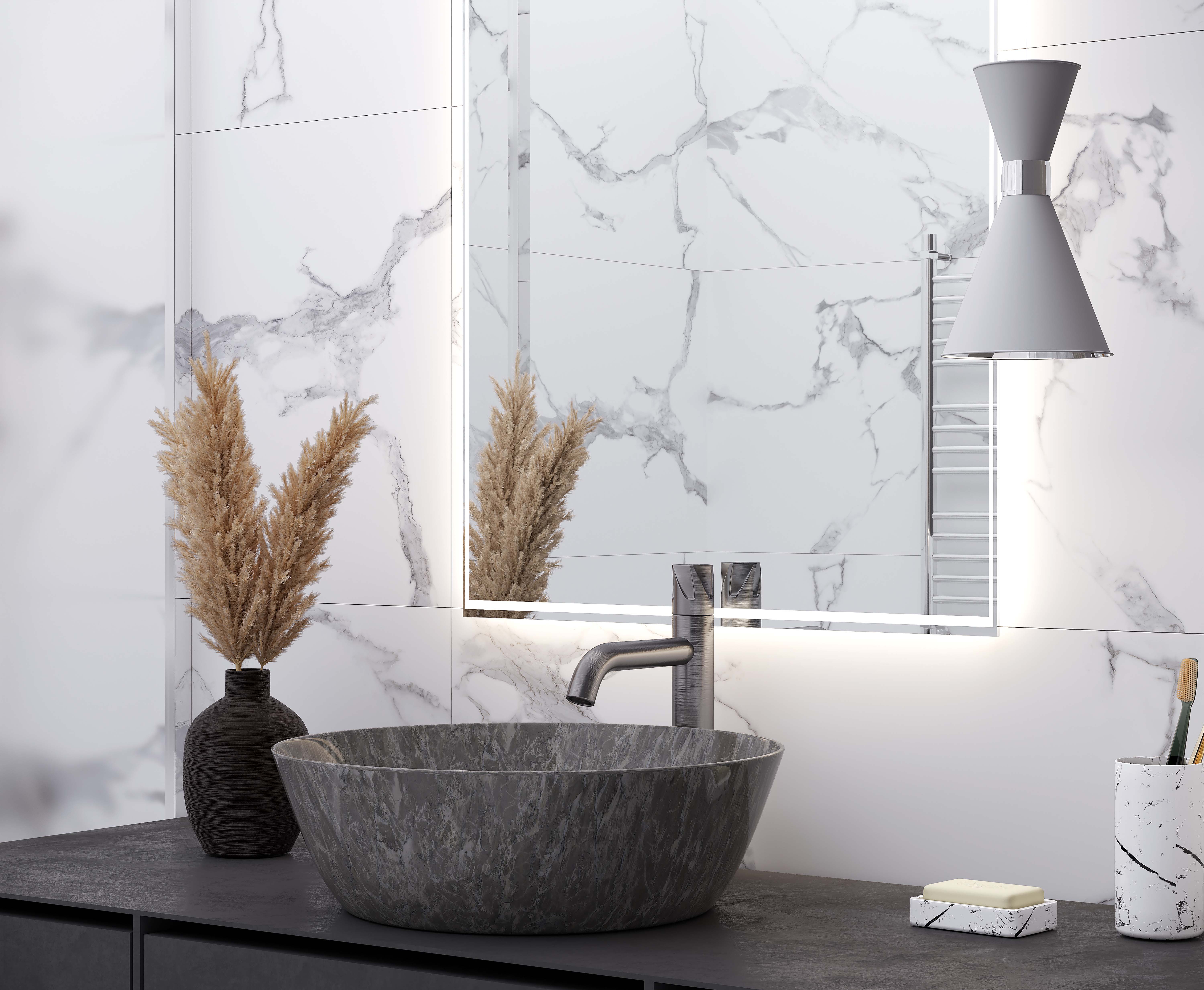 Керамогранит Laparet Statuario Crown белый 60x120 полированный