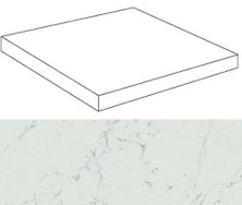 Ступень угловая правая Атлас Конкорд Италия Marvel Carrara Pure Scalino Ang. Dx ATEH 33x33