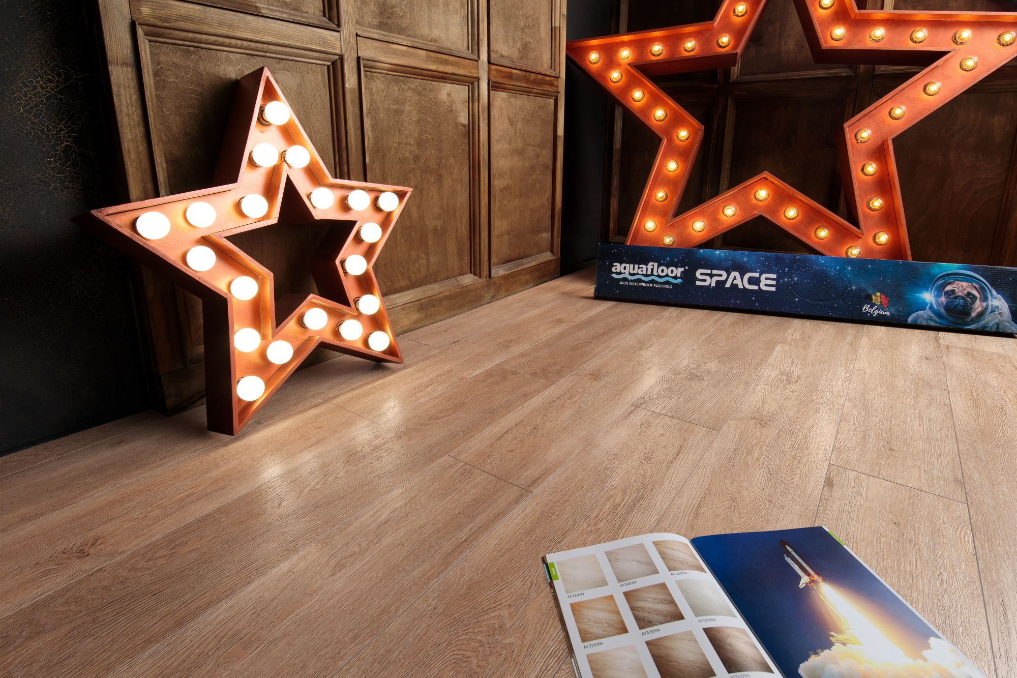 Кварцвиниловая плитка Aqua Floor Спейс/ Space AF4031SPC 1220x180 Дуб Светлый замковый кварц винил напольный