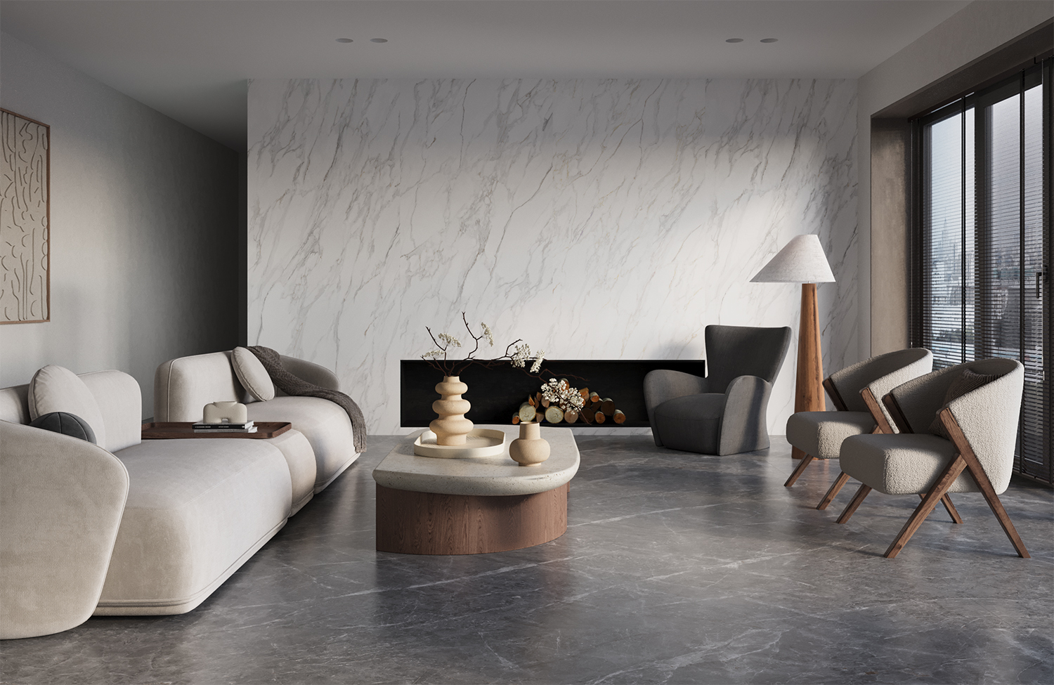 Керамогранит СтароСлэбс Manhattan White Elegance 120x120 белый