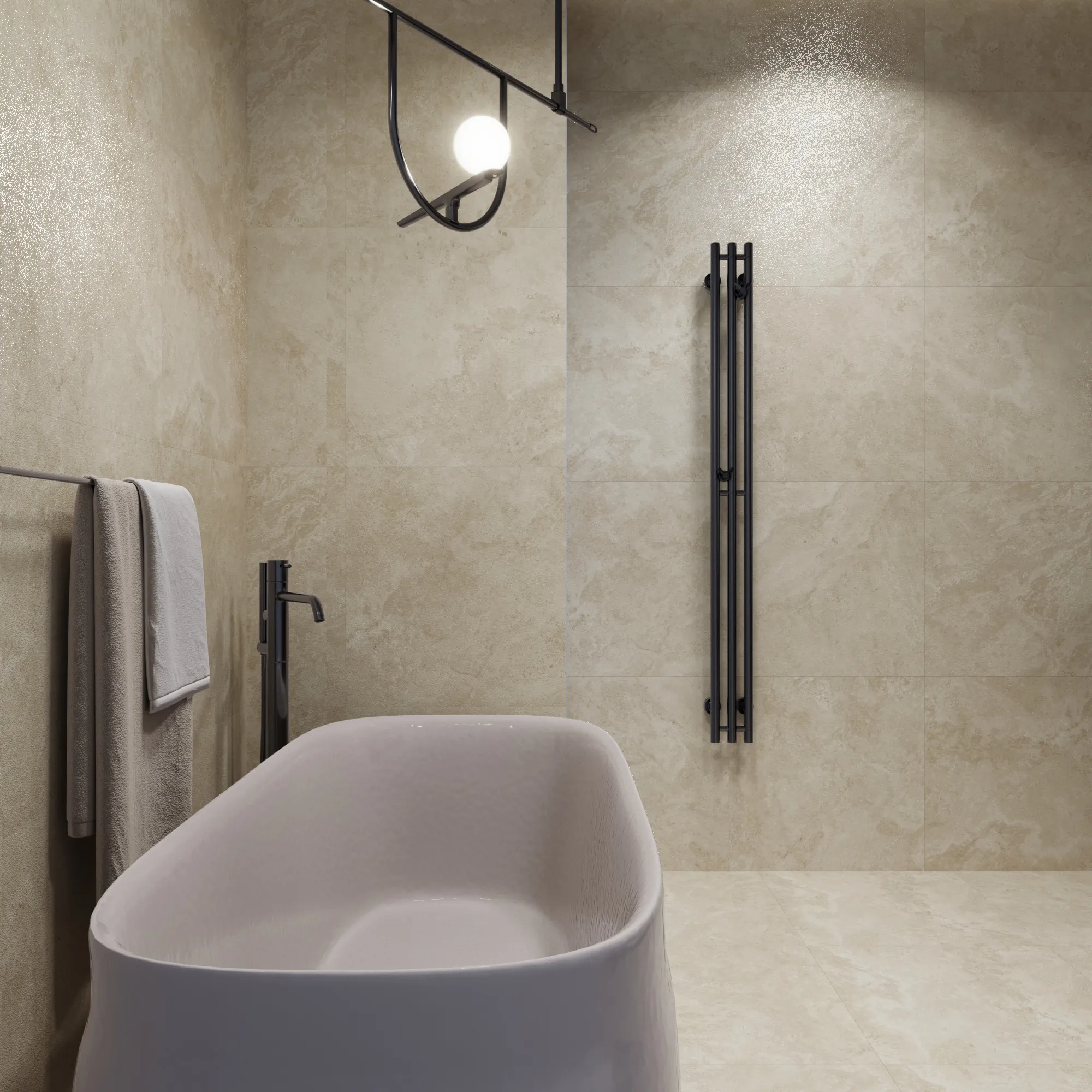 Керамогранит Аркадия Керамика RT6009-B Arawak White Matt Rustic Punch 60x60 белый