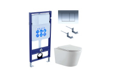 Set AQUATEK ВЕГА (рама AQUATEK Standard INS-0000012 с звукоиз.прокладкой+крепеж KKI-0000002+кнопка KDI-0000010+унитаз ВЕГА AQ1905-00 с крышкой-сиденьем soft-close)