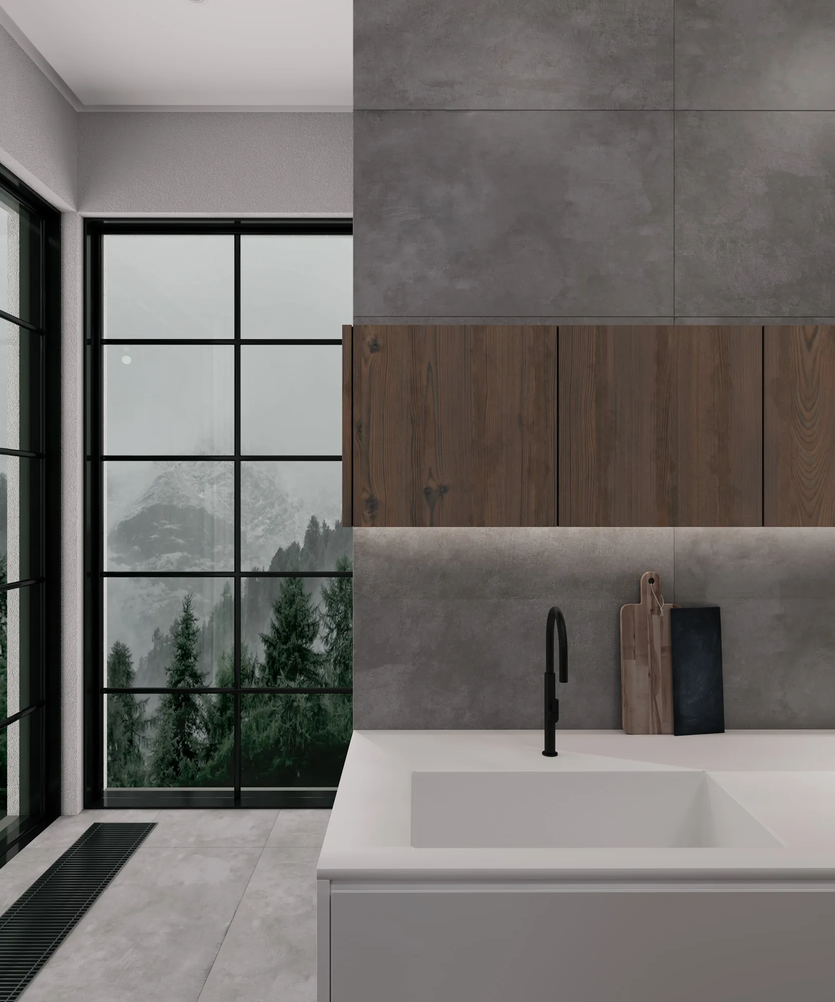 Керамогранит Аркадия Керамика RT7001-A Cementum Gris Matt Rustic 60x120 серый
