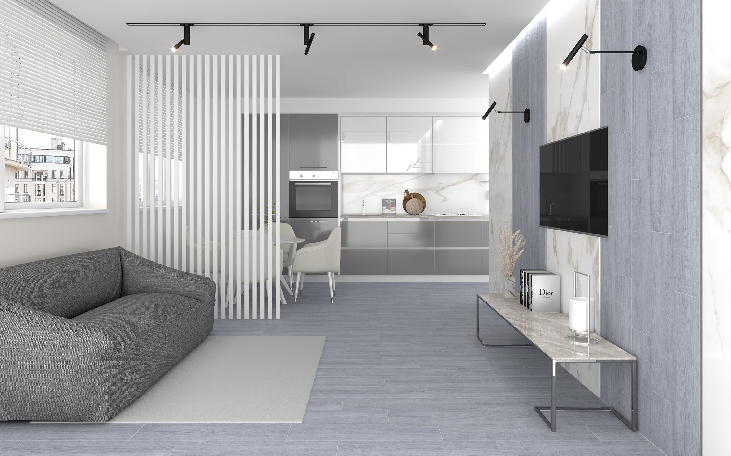 Керамогранит (SG706590R) Laparet Madera белый 20x80 матовый