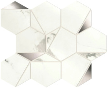Мозаика Атлас Конкорд Италия Марвел Шайн/ Marvel Shine Statuario Supremo Platino Hex Shiny 25.1x29 A4WV