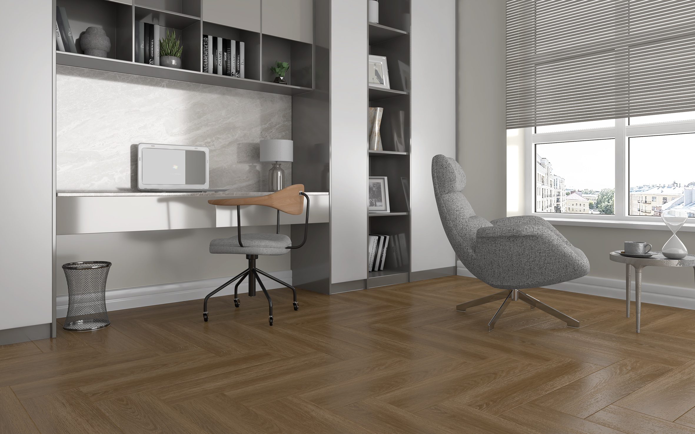 Керамогранит (SG706590R) Laparet Madera белый 20x80 матовый