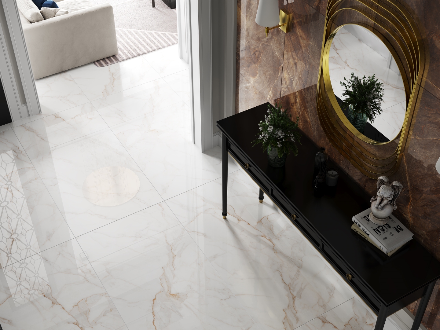 Керамогранит Onlygres MOGXL3003 Мрамор ИксИксЭль/ Marble XXL Beige 80x160 бежевый