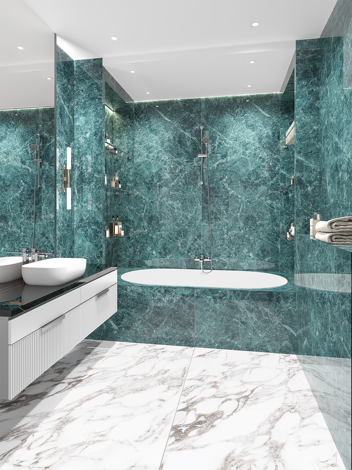 Керамогранит СтароСлэбс Manhattan White Elegance 120x120 белый