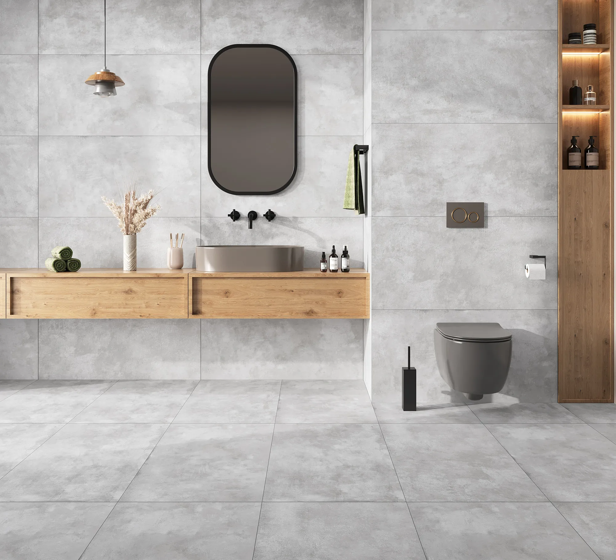 Керамогранит Аркадия Керамика RT7001-A Cementum Gris Matt Rustic 60x120 серый