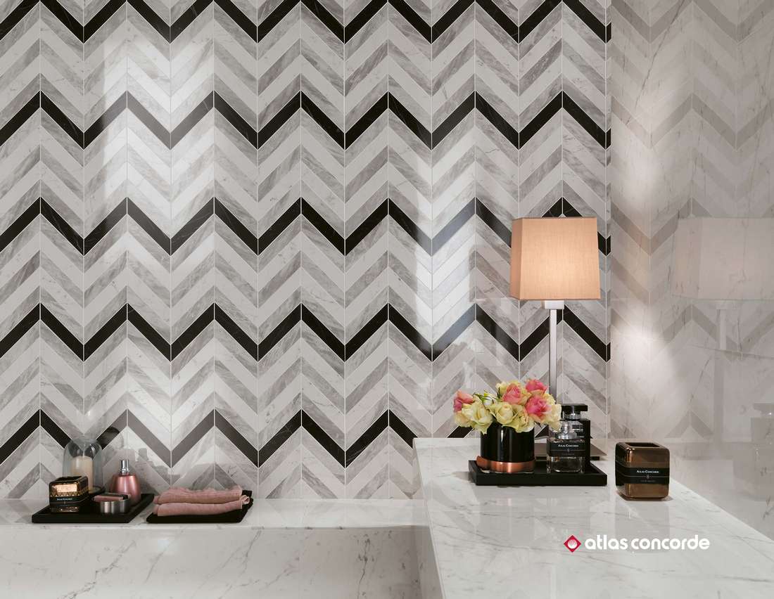 Керамическая плитка Атлас Конкорд Италия Марвел Стоун/ Marvel Stone Cream Prestige Shiny 40x80 9MSI