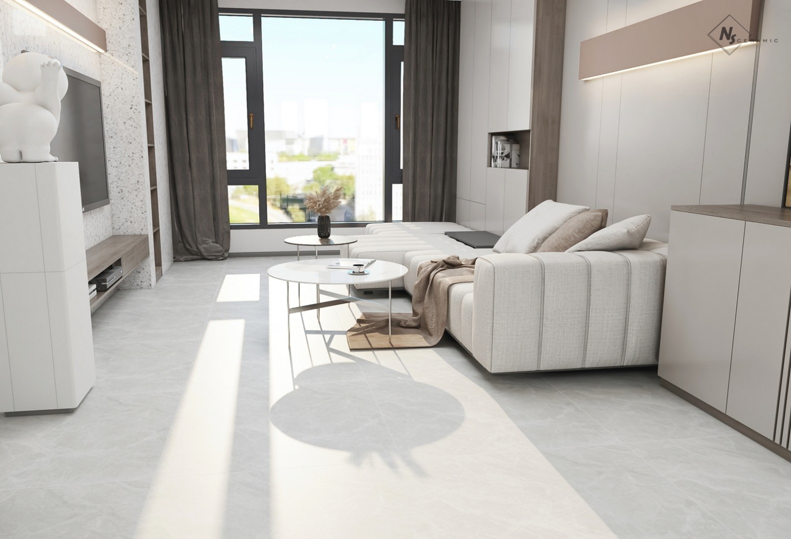 Керамогранит NSceramic NSC8036 бежевый глянцевый 80x80