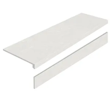 Ступень Старо Basaltina Bianco с подступенником 32x120 белый