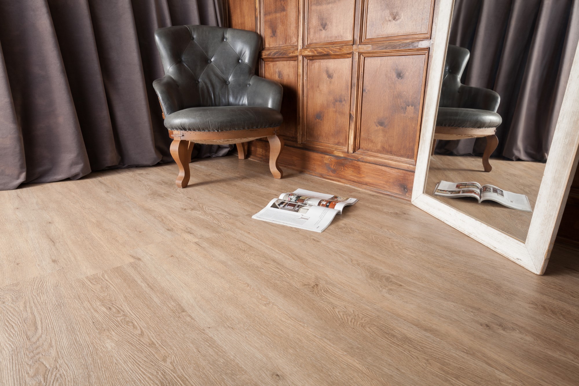 Кварцвиниловая плитка Aqua Floor Нано/ Nano AF3207N 1221x180 Дуб Светлый замковый кварц винил напольный