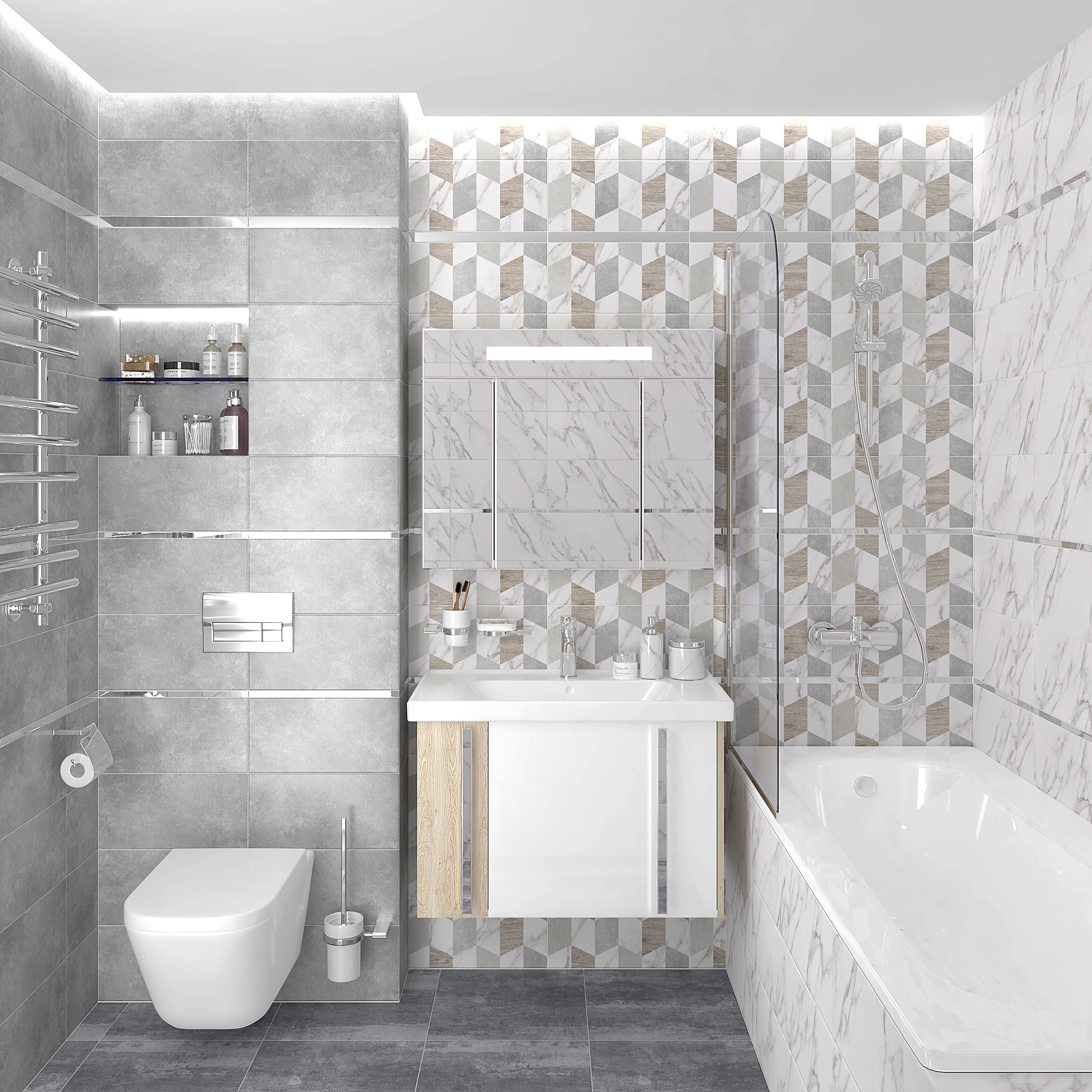 Декор (08-00-01-2676) Laparet Blanco белый микс 20x40 матовый