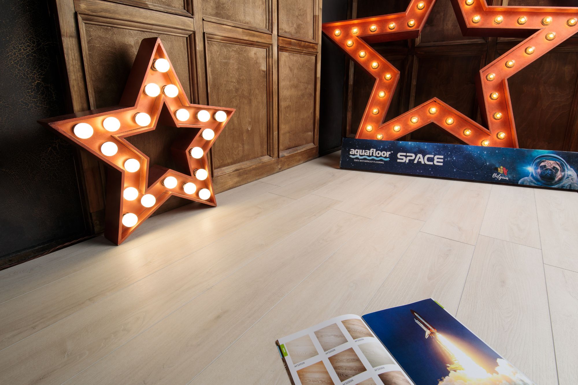 Кварцвиниловая плитка Aqua Floor Спейс/ Space AF4031SPC 1220x180 Дуб Светлый замковый кварц винил напольный