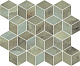 Декор Kerama Marazzi T017\14025 Джардини зеленый мозаичный обрезной 37,5x45