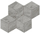 Мозаика Атлас Конкорд Италия Марвел Стоун/ Marvel Stone Bardiglio Grey Mosaico Esagono Lappato 30x35 AS2I